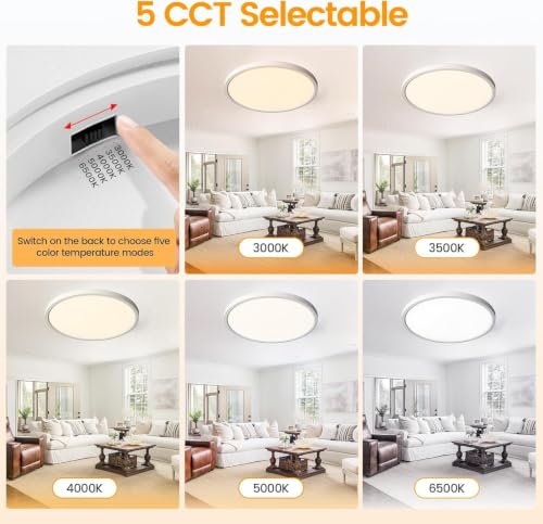 6 Pack 10 Inch Flush Mount LED Ceiling Light Fixture (6 Count)