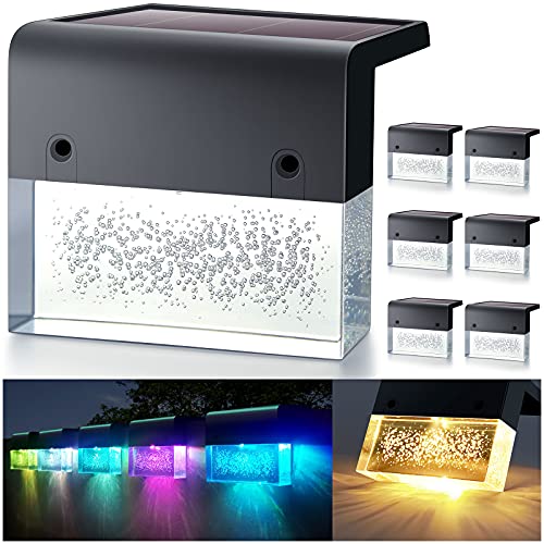 Solar Deck Lights LED Waterproof Solar Step Lights Outdoor 6 Pack (6 Count)