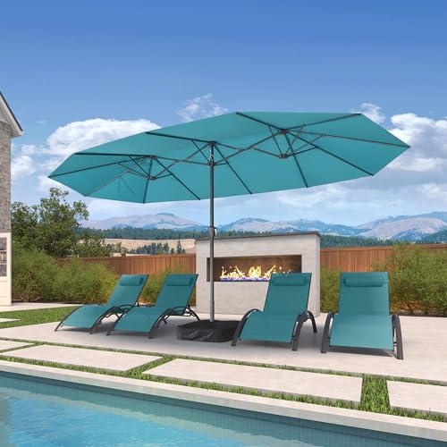 Patio Umbrella 15ft with Base Large Rectangle