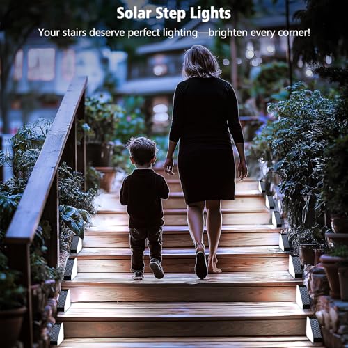 6 Pack Solar Step Lights 100 Lumen Ultra Bright Cool White (6 Count)