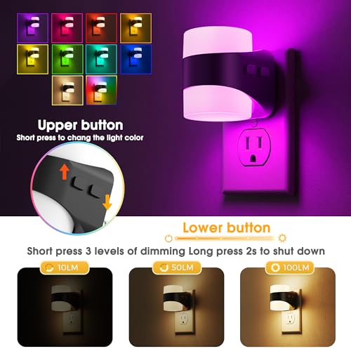 Colored Night Lights Plug into Wall (2 Count)