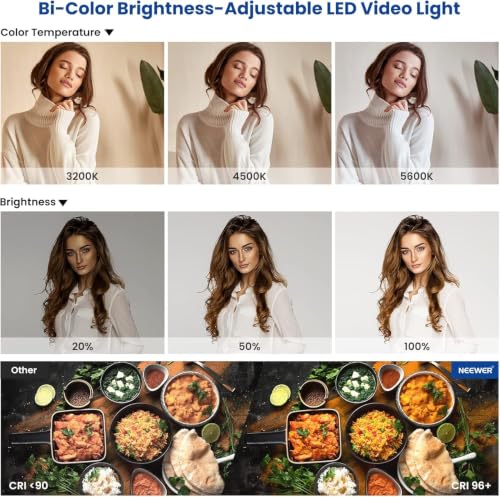 2 Pack Bi Color 660 LED Video Light and Stand Kit (2 Light and stand kit)