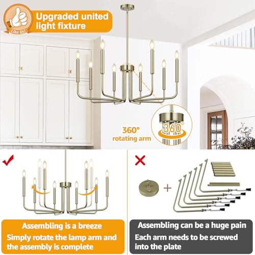 8 Light Farmhouse Chandelier for Dining Room Lighting Fixtures Hanging