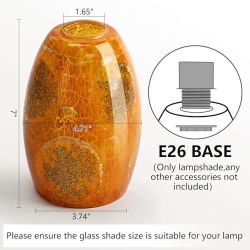 Oval Glass Lamp Shade Cover for Kitchen Pendant Light over Island