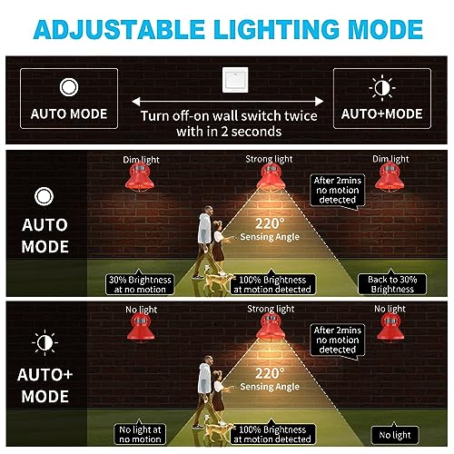 Motion Sensor Outdoor LED Wall Sconce Dusk to Dawn Exterior Barn Lighting