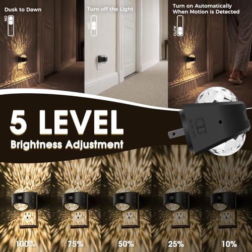 Motion Sensor Night Light Projector Dimmable Warm White Rotatable