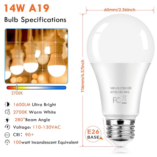 12 Pack A19 LED Light Bulb (12 Count)