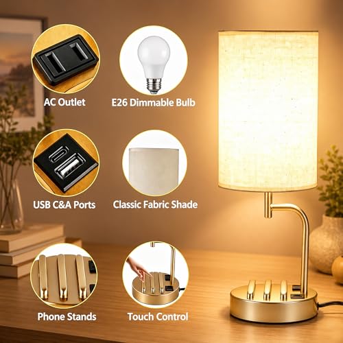 Touch Control USB Table Lamp with USB C