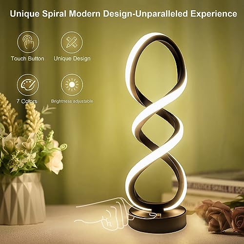 Modern Spiral LED RGB Table Lamp (2 Count)