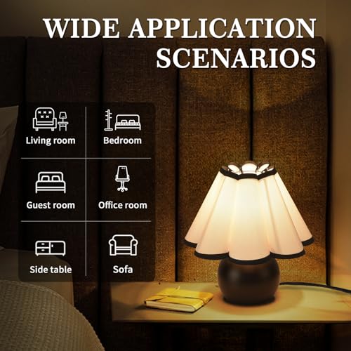 Matte Black Small Touch Control Table Lamp for Bedroom