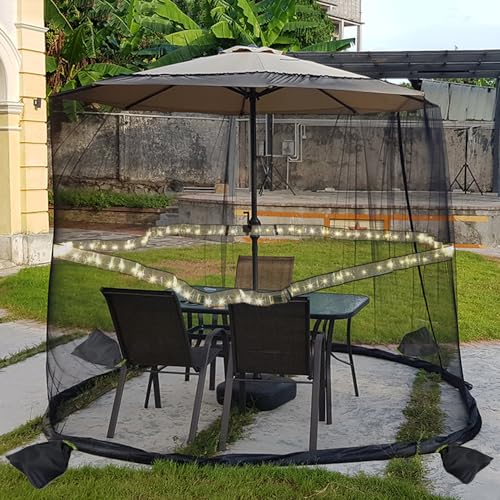 9 10FT Mosquito Net for Patio Umbrella Outdoors Screen Polyester Hanging Tent （Mosquito Net Only）