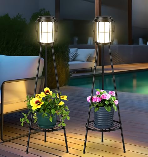 2 Pack Solar Lights with Plant Stand (2 Count)