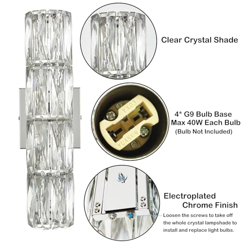 Luxury Chrome Crystal Wall Sconce 4