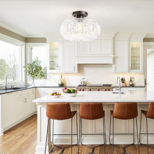 12 Inch Oil Rubbed Bronze Semi Flush Mount Ceiling Light Fixture