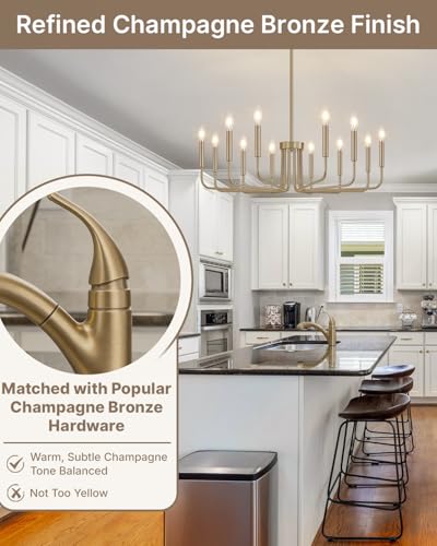 12 Light Champagne Bronze Chandelier