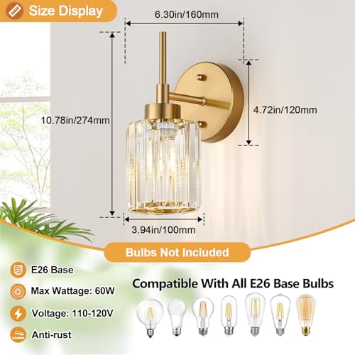 Modern Crystal Bathroom Vanity Light