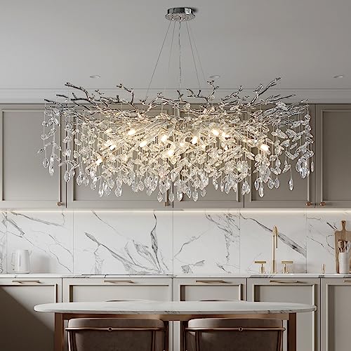 47" Silver Tree Branch Chandelier