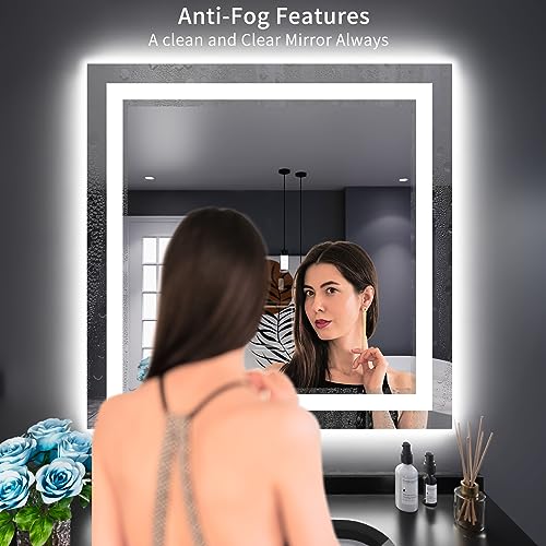 38"X38" LED Bathroom Mirror with Lights