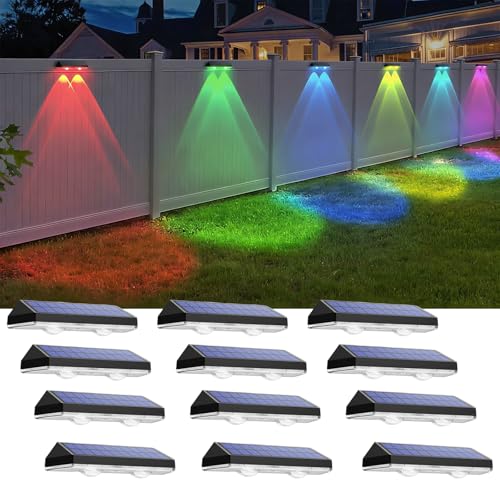 Solar Fence Lights Outdoor (12 Count)