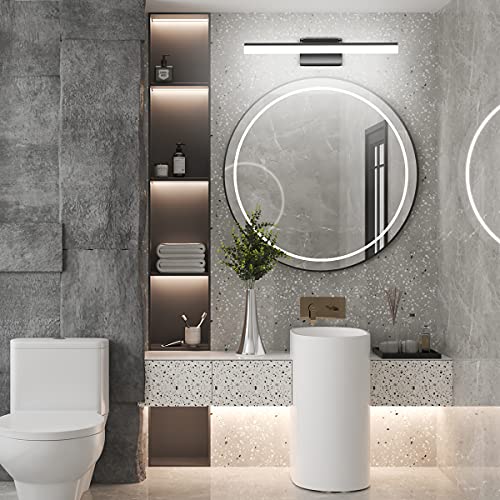 24 inch Black LED Vanity Light Adjustable Modern Bathroom Vanity Light Fixtures Over Mirror 5500K