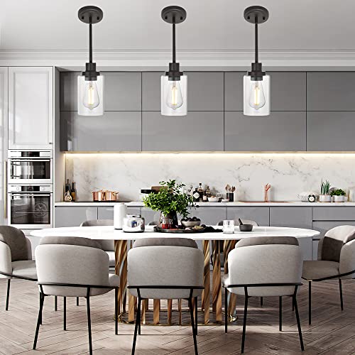 1 Light Glass Pendant Light Oil Rubbed Bronze Finish