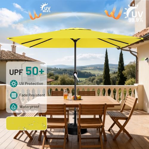 8' X 10' Rectangular Patio Umbrella with Solar Lights