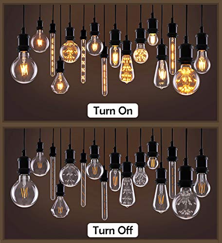 3 Pack 15 ft Plug in Black Twisted Wire Hanging Light Matte Black Base Dimmable Pendant Light Fixture Retro Vintage E26 Edison Socket Ceiling Light for Loft Corridor Dorm Bulb Not Included