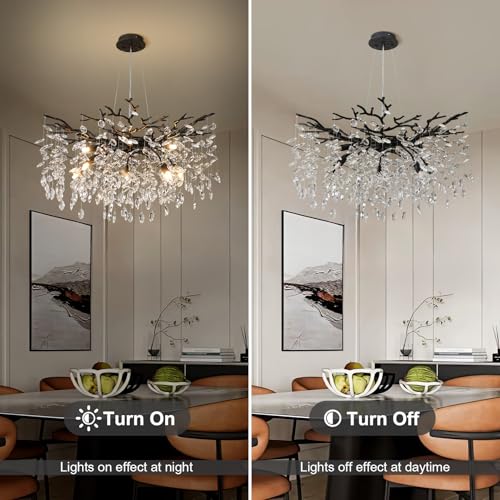 30" Black Crystal Chandelier