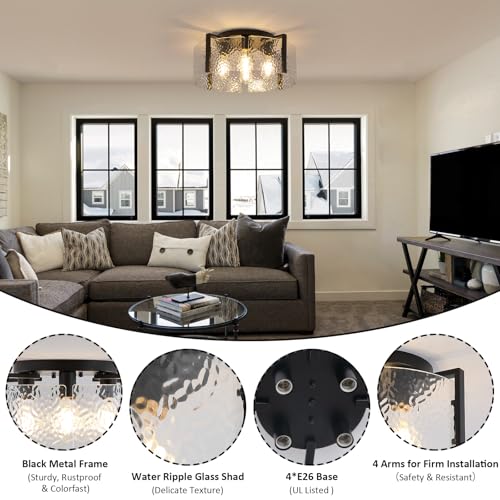 Black Flush Mount Ceiling Light Fixture