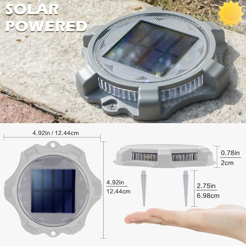 Solar Deck Lights Outdoor 2 Modes LED 12 Pack White (12 Count)