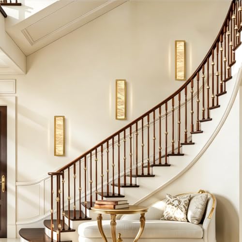 19.7" Brass Alabaster Wall Sconces