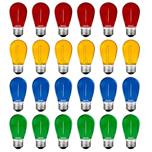 24Pack S14 Colored LED String Light Bulbs (24 Count)