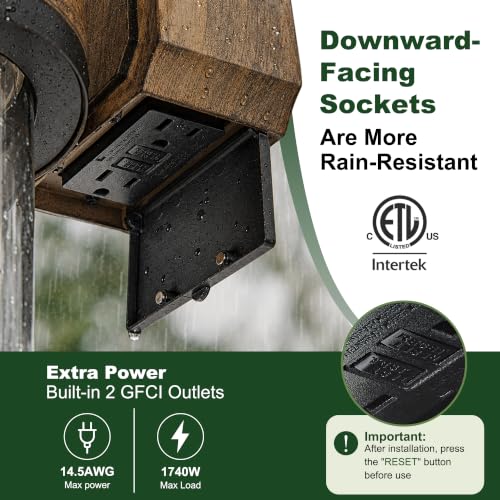 Dusk to Dawn Outdoor Wall Lights with GFCI Outlet