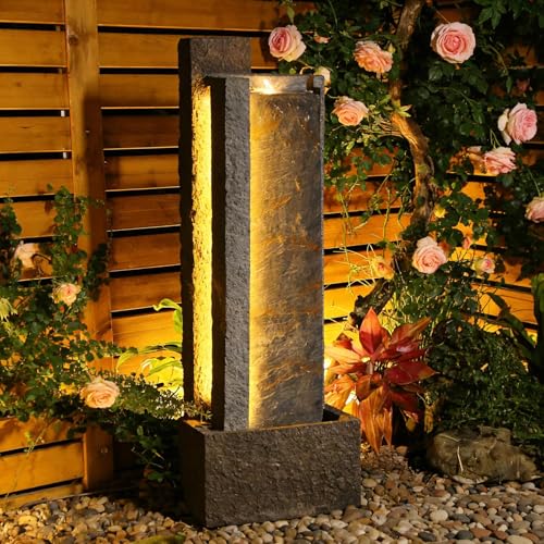 43H Modern Outdoor Water Fountain with LED Light