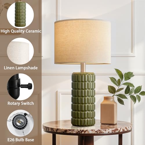 23" Modern Ceramic Table Lamps Set of 2 (2 Count)