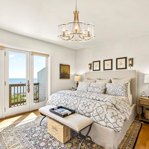 19'' Gold Glass Chandeliers for Dining Room