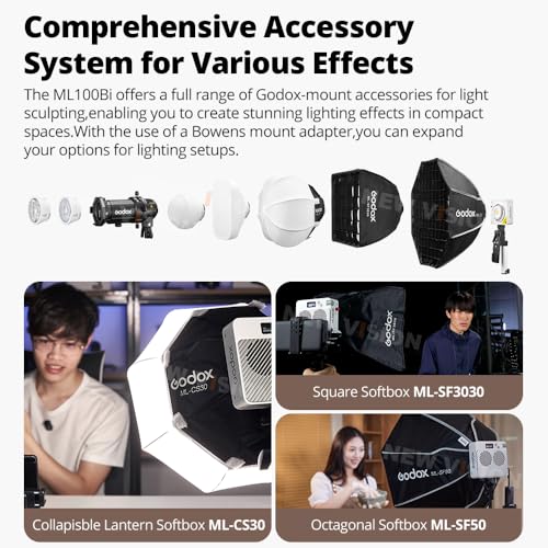 ML100Bi 120W Godox LED Video Light Kit with 60cm Softbox