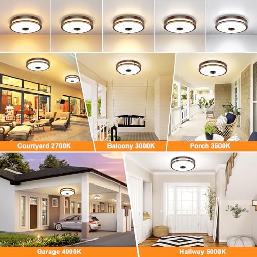12" LED Motion Sensor Outdoor Ceiling Light Porch Lamp