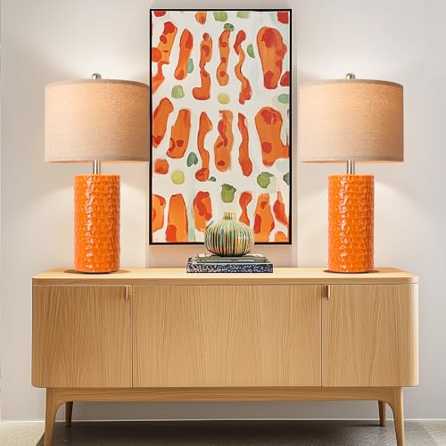 23" Modern Ceramic Table Lamp Set of 2 (2 Count)