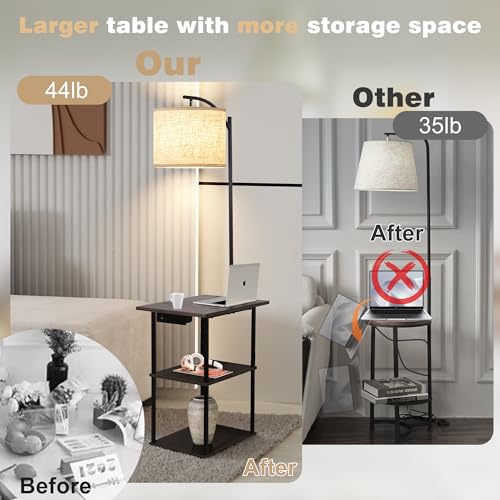Floor Lamp with Table & Remote