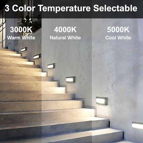 Upgraded Dimmable 3 Color LED Outdoor Indoor Step Lights