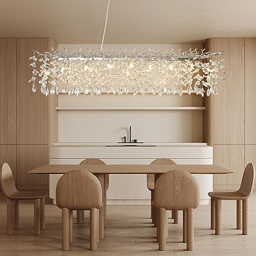 60" Silver Crystal Chandelier