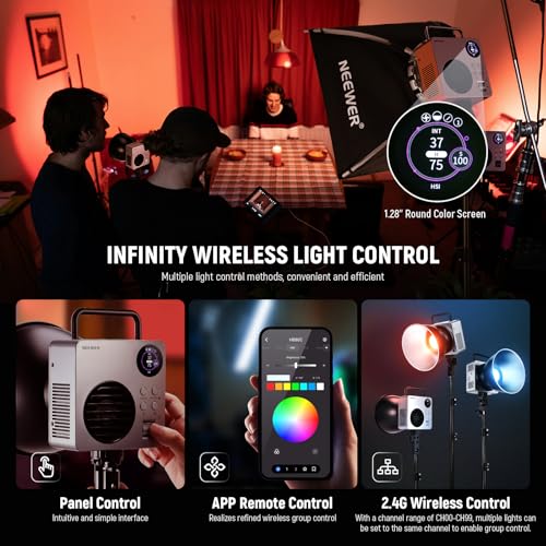 80W RGBWW LED Video Light with 72Wh Battery