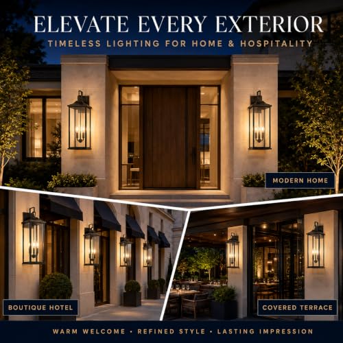 24 Inch 2 Pack Outdoor Wall Sconce (3 Count)