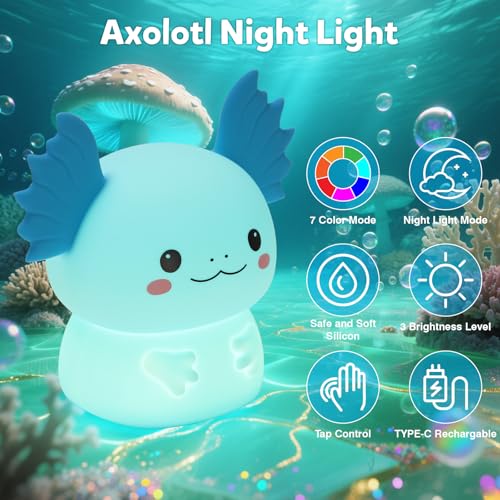 Axolotl Night Light for Kids