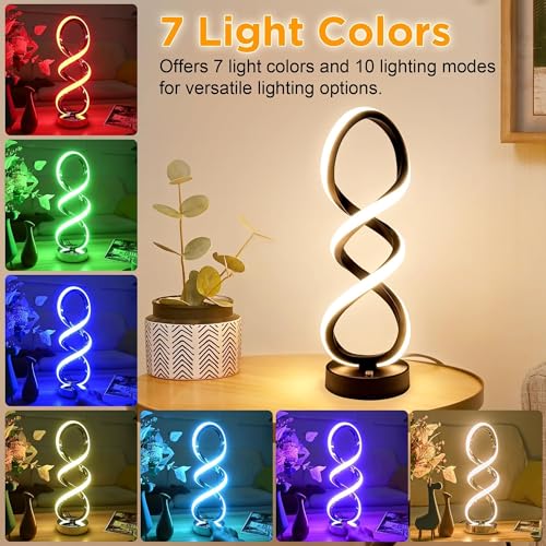 Modern Spiral LED RGB Table Lamp