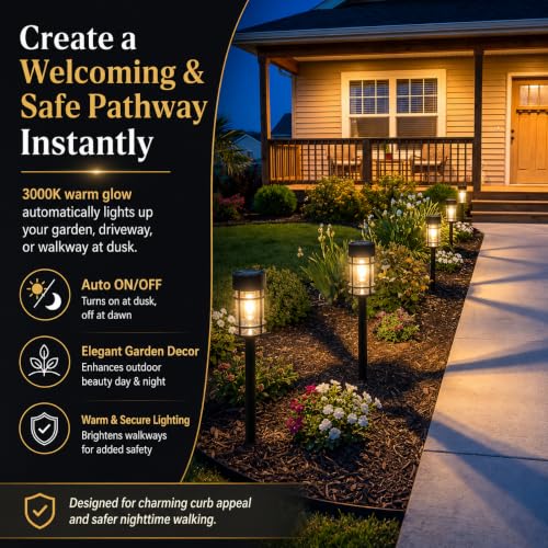 12 Pack Solar Lights Pathway Outdoor (12 Count)