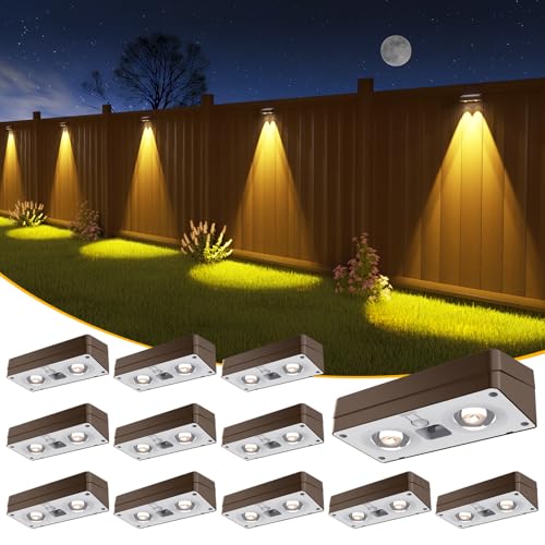 Solar Fence Lights 12 Pack Brown (12 Count)