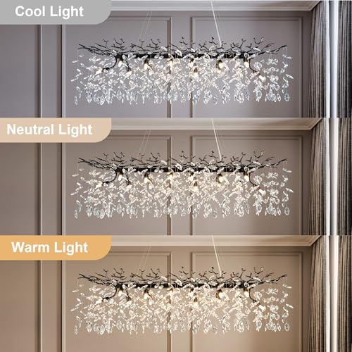 47" Black Crystal Chandelier