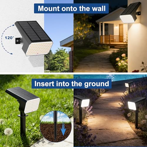 Solar Spot Lights Outdoor Waterproof IP65 (2 Count)